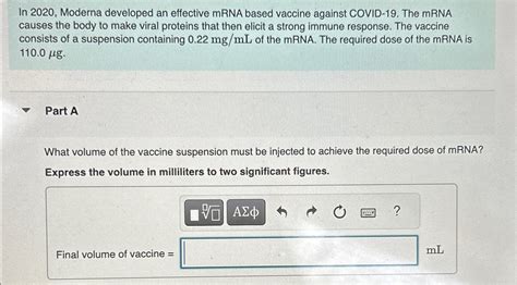 Solved In 2020 Moderna Developed An Effective MRNA Based Chegg