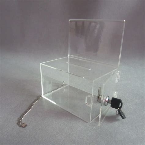 Pack Units Counter Clear Lockable Acrylic Donation Collection Box