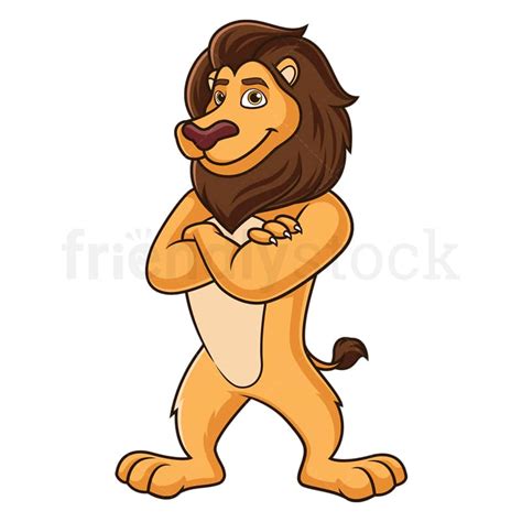 Cartoon Lion Standing Up Vector Illustration Clip Art Friendlystock