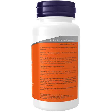 Glutathione 250 Mg Veg Capsules Now Foods Canada