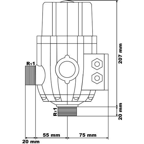 Wiltec Druckschalter SKD 2 230V 1 phasig bis 10 bar Druckwächter mit