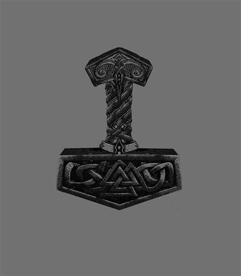 Mjolnir Thor Hammer Norse Mythology Viking Germanic Nordic Digital Art