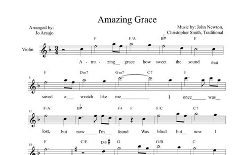 Amazing Grace Arr Jo Araujo By Elvis Presley Sheet Music For Violin