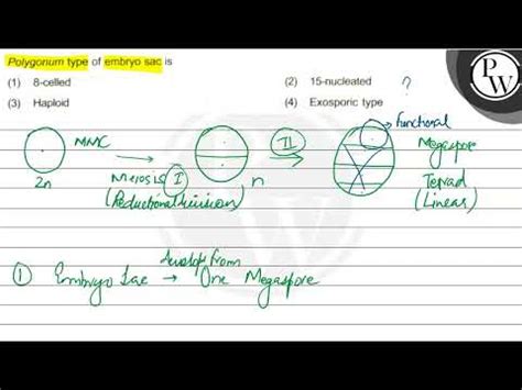 Polygonum Type Of Embryo Sac Is Celled Nucleated