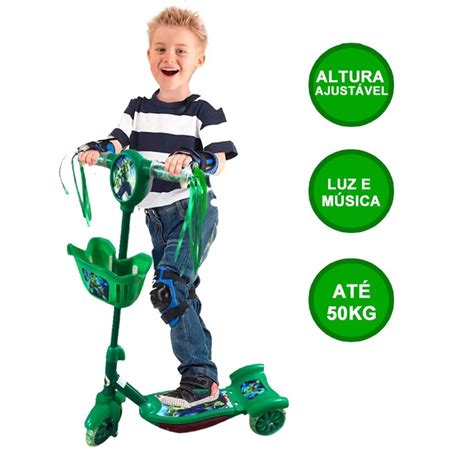 Patinete Infantil Musical Personagens Cesta 3 Rodas Luzes Shopee Brasil