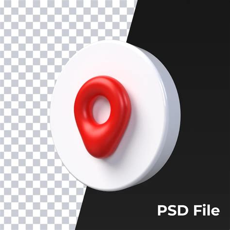 Premium PSD 3d Location Gps Red Matte Glossy Ui Icon Render Premium Psd