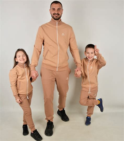 Father Son Daughter Sport Outfits Beige Nude Father Son Etsy