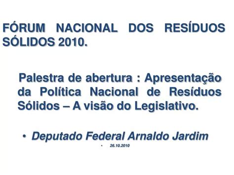 Ppt F Rum Nacional Dos Res Duos S Lidos Powerpoint Presentation