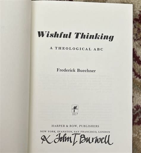 Wishful Thinking Frederick Buechner Christian Hard Cover Ebay