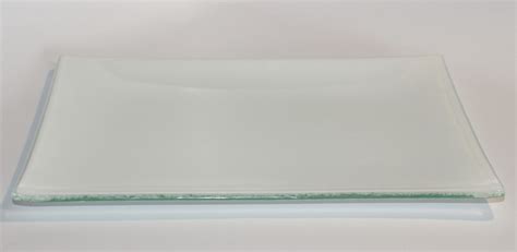 X Rectangle White Glass Plate Bent