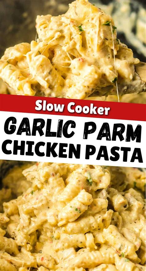 Crockpot Garlic Parmesan Chicken Pasta Recipe Chicken Crockpot Recipes Chicken Pasta