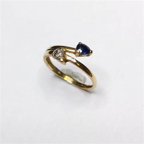 18 Kt Gold Ring 1 22 Ct Sapphire Diamonds Catawiki