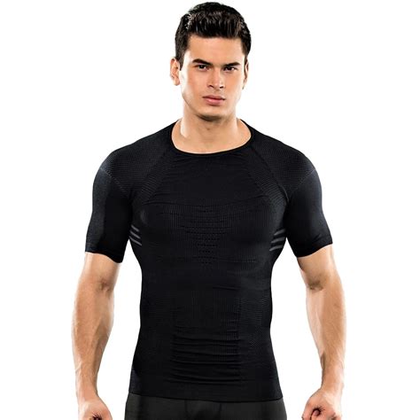 Men Body Shaper Fitness T Shirt Slim Fit Short Sleeve Shirts Shapewear