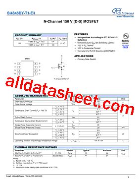 SI4848DY T1 E3 Datasheet PDF VBsemi Electronics Co Ltd