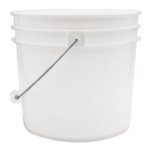 Gallon White Hdpe Plastic Open Head Pail W Metal Handle Pipeline