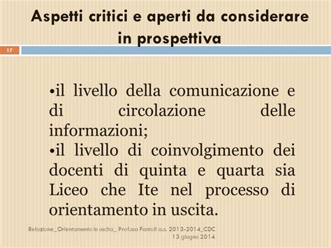 Orientamento In Uscita Relazione Finale Giugno Relazione