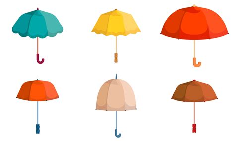 Set Of Different Umbrellas Vector Art At Vecteezy