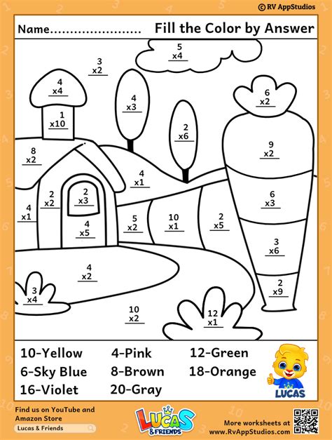 Multiplication Coloring Worksheets Color By Number