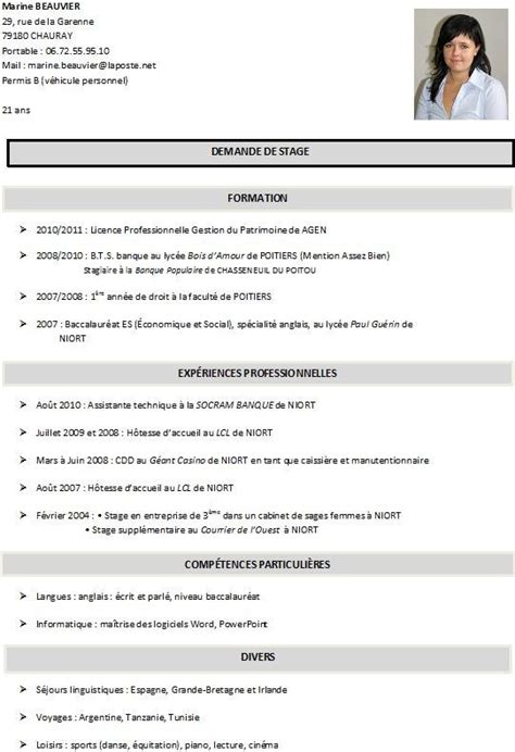 Exemple de cv étudiant licence laboite cv fr