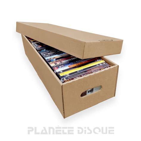 Boîte de rangement en carton pour 38 DVD 18 VHS avec couvercle