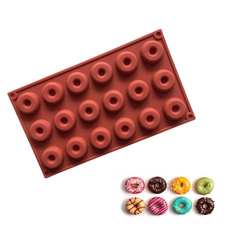 18 Cavity Mini Donuts Mold Silicone Doughnut Mould Chocolate Biscuit