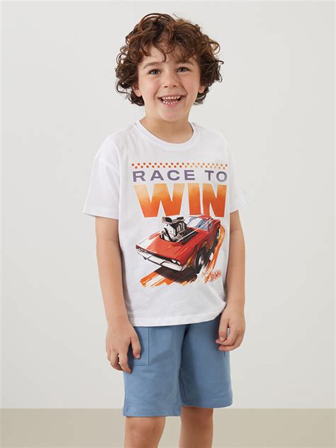 LCW Kids Hot Wheels Licencirani Set Bebe dečaci Majica i Šorts