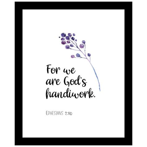 Bible Verse Art For We Are Gods Handiwork Ephesians 210 Printable