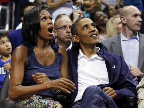 Barack And Michelle Obama Photos On The Kiss Cam Watching Team USA Basketball - Business Insider