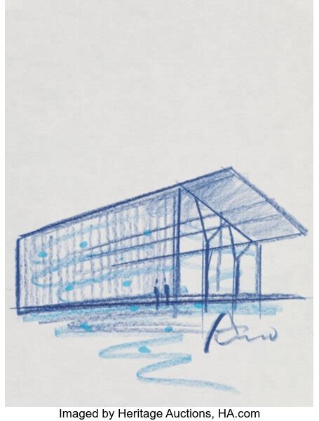 Tadao Ando Drawing Of The Modern Art Museum Of Fort Worth MutualArt