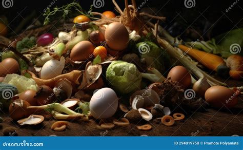 Food Waste Pile Of Composting Organic Waste Stock Illustration