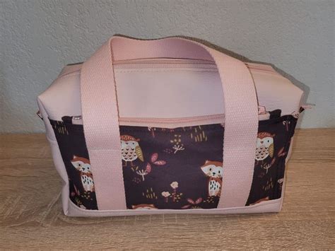 Trousse De Toilette Fringante En Simili Rose Et Imprim Hiboux Cousue