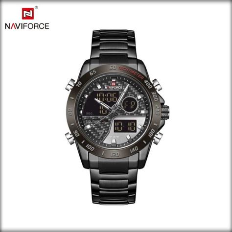 Jual Jam Tangan Pria Naviforce Original Nf M Sport Dual Time Black