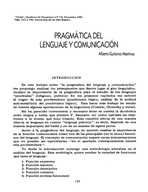 pragmática del lenguaje y comunicaci n