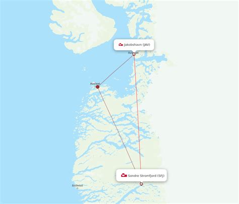 All Flight Routes From Kangerlussuaq To Ilulissat SFJ To JAV Flight