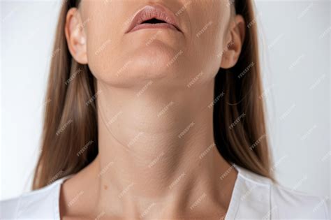 Premium Photo White Neck Of Adult Woman With Goiter Illustration Of Medical Concept Of