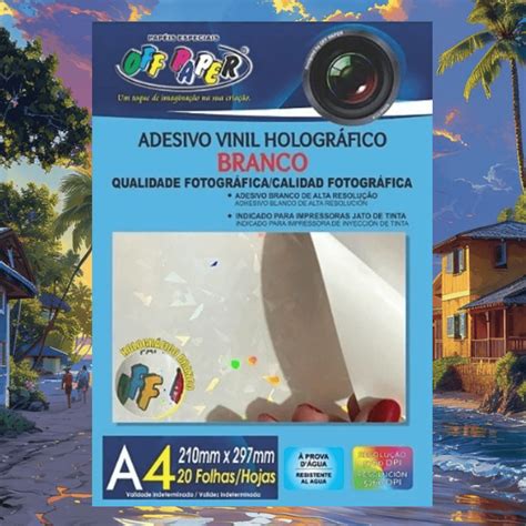 Adesivo Vinil Hologr Fico Branco A Offpaper Amais Pap Is