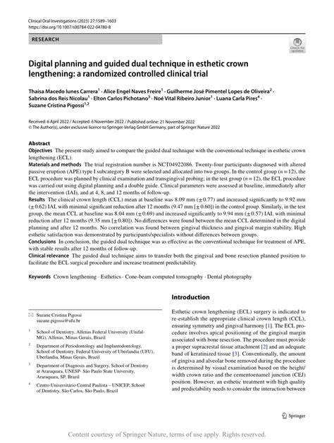 Digital Planning And Guided Dual Technique In Esthetic Crown