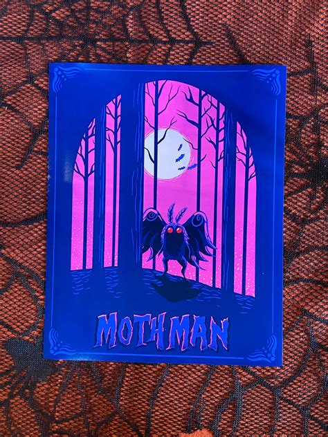 Mothman Art Whimsigoth Aesthetic Cryptid Wall Art Cottagecore 8x10