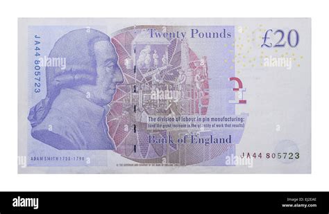 banknote 20 British pound (back side Stock Photo - Alamy