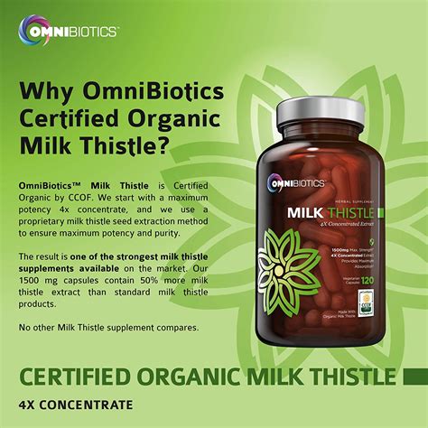 Organic Milk Thistle Supplement 4x Concentrated Extract Omnibiotics