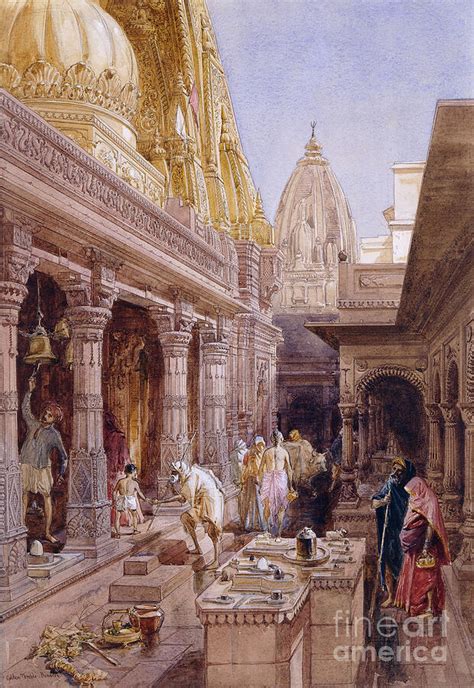 The Golden Temple Benares Pencil And Watercolor With Touches Of White And Gum Arabic Painting By