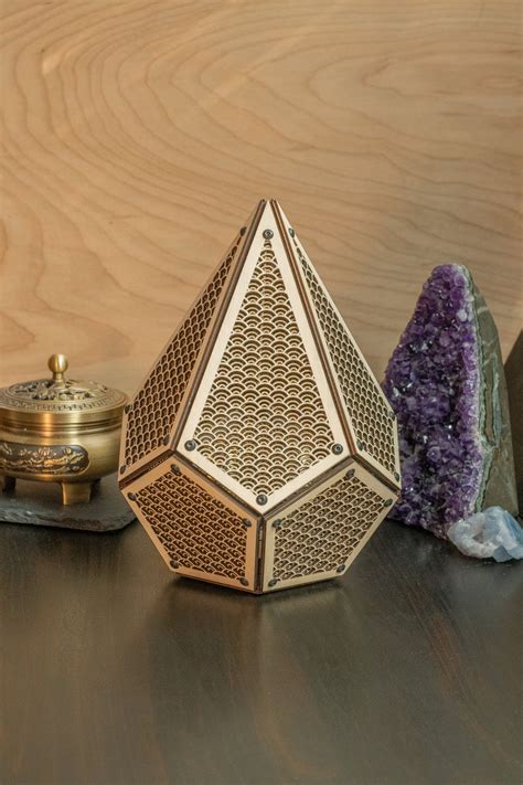 Polyhedron Seigaiha Model Kit Sculpture Sacred Geometry Decor Laser