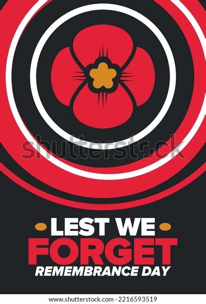 Remembrance Day Lest We Forget Remembrance Stock Vector (Royalty Free ...