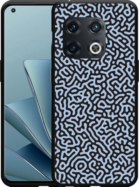 Cazy Hoesje Zwart Geschikt Voor Oneplus Pro Blauwe Doodle Bol