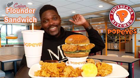 Popeyes New Cajun Flounder Sandwich Review Oklahoma Food Youtube