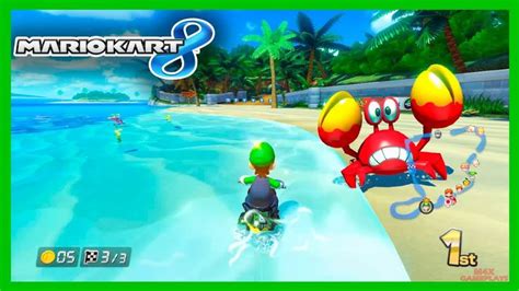 Mario Kart 8 DS Cheep Cheep Beach Shell Cup 200cc Luigi Gameplay