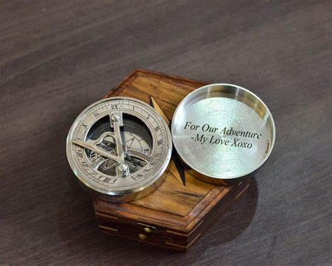 Personalized Gift Sundial Compass Compass For Son Engraved Etsy