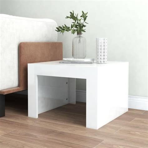 Zerodis Table basse Blanc brillant 50x50x35 cm Aggloméré HB042