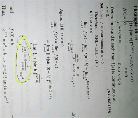 I Example 18 Let F X ⎩⎨⎧ {1 ∣sinx∣}a ∣sinx∣ B Etan2x Tan3x −π 6