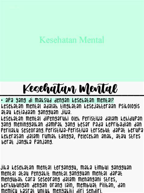 Presentasi Sosiologi Kesehatan Mental Pdf